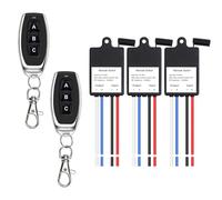 QIACHIP 433 MHz 1 CH 5 V 6 V 12 V 24 V Interruptor inalámbrico con mando a distancia, 5-60 V DC 10 A Mini Relé, 328FT Interruptor de luz inalámbrico para ventilador, motor, iluminación (3 reles)