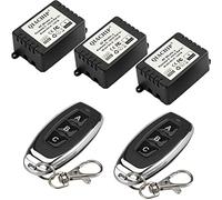 QIACHIP 433Mhz DC 12V 1 Canal Interruptor Momentáneo Conmutador Inalámbrico Módulo receptor de relé RF con Transmisor de Radio RF para Control de Acceso Puerta