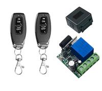 QIACHIP 433MHz DC 5V 6V 12V 24V 60V 1CH Módulo receptor de relé RF de control remoto inalámbrico con 2 transmisores, para luz ENCENDIDO/APAGADO, puerta abierta
