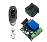 QIACHIP 433MHz DC 5V 6V 12V 24V 60V 1CH Relé de interruptor inalámbrico RF con módulo receptor, con 1 transmisor, para luces ON/OFF, puerta de garaje abierta