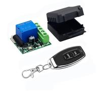 QIACHIP 433Mhz Interruptor de control remoto inalámbrico Módulo receptor de relé RF DC 12V 1CH con 2 transmisores para Abridor de Puerta de Garaje