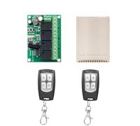 QIACHIP DC 6V/12V/24V 4 Canales Interruptor de Palanca Momentaneo Control Remoto Inalambrico Modulo Receptor de Relé RF 433mhz con 2 Transmisores para luces, Puerta de Garaje, Motor, Toldo