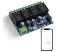 QIACHIP Ewelink app Interruptor WiFi inteligente,módulo relé de contacto seco Salida Pasiva 4 canal, DC 5V 12V 24V para abrepuertas control y puertas de garaje,con Alexa/Google Home