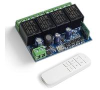 QIACHIP Ewelink Interruptor WiFi inteligente,módulo relé de contacto seco 4 canal, DC 5V 12V 24V para abrepuertas control y puertas de garaje,Alexa/Google Home conTransmisor Bluetooth