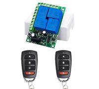 QIACHIP Interruptor de Control Remoto inalámbrico AC 220V 230V 10A Receptor de relé RF de 4 Canales con 2 transmisores para Motor Puerta de Garaje luz Cortina eléctrica