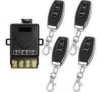 QIACHIP Interruptor de Control Remoto inalámbrico Control de Radio 433 MHz AC 220V 240V 30A Controlador de relé con 4 transmisores, para Bomba de luz, electrodomésticos