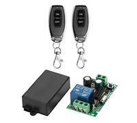 QIACHIP Interruptor de luz de control remoto inalámbrico receptor de relé de 1 canal 220V 230V 433MHz RF con 2 transmisor,Encendido/Apagado modo de interruptor de la lámpara