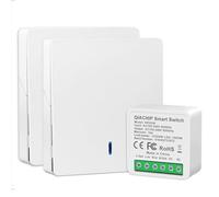 QIACHIP Interruptor de luz inalámbrico,16A 3000W,relé receptor RF con transmisores Radiotransmisores de pared 2,4 G Panel, interruptor control remoto 220V para iluminación doméstica
