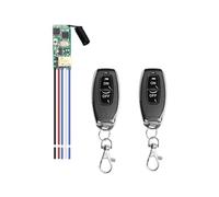 QIACHIP Interruptor de relé inalámbrico de mando a distancia 433 MHz CC 3,7 V 5 V 12 V receptor módulo con 2 transmisores mini controlador momentáneo