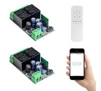 QIACHIP interruptor inteligente wifi ewelink APP de 2 canales,Módulo Relé de Salida Pasiva DC 5V 12V 24V 36V Aplicación Ewelink Control compatible con Alexa/Google Home,Momentáneo/Autoblocante