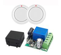 QIACHIP Interruptor relé inalámbrico 433 MHz para puertas de garaje, receptor relé Contacto Seco 12V 24V CC, mando a distancia momentáneo 1 canal con 2 emisores
