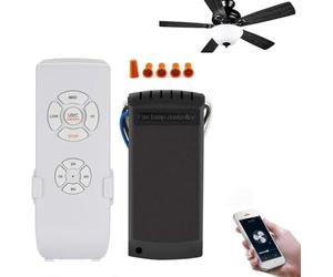 QIACHIP Mando a distancia para Ventilador de techo con 3 ajustes de velocidad y control de luz, 220V 230V controlador ventilador techo alexa Compatible con Smart Life APP, Alexa, Google Home