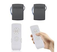 QIACHIP Mando a distancia para ventilador de techo Tamaño pequeño con 3 velocidades, control de luz y 4 temporizadores para lámpara de ventilador de techo 220V 230V 2 set