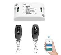 QIACHIP Tuya Interruptor de luz inteligente WiFi, módulo de relé con mando a distancia RF 433 MHz, aplicación Smart Life compatible con Alexa/Google Home