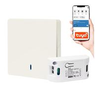 QIACHIP Tuya WiFi Smart Switch - Juego de interruptor de luz inalámbrico, módulo de relé empotrado con RF 433 MHz, interruptor de pared inalámbrico, aplicación Smart Life compatible con Alexa/Google