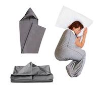 QIAKEFE Manta de compresión Sensorial para niños y adultos, bolsa de dormir con capucha portátil, para acampar y relajación, tejido elástico transpirable, trastornos sensoriales, TDAH (M - 170 x 40 cm