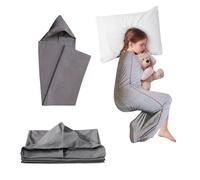QIAKEFE Manta Sensorial de Compresión para Niños y Adultos, Saco de Dormir con Capucha Portátil, para Camping y Relajación, Tejido Elástico Transpirable, Trastornos Sensoriales, TDAH (S - 150 * 40cm)