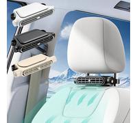 Qiamia Upgraded Car Seat Fan - Wireless Fan for Car Back Seat, 3 Speeds Portable Car Headrest Fans for Front and Rear Seats (White (USB connection))