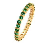 QIAMNI Anillo de eternidad apilable con circonita de gemas múltiples, símbolo de amor infinito para mujeres para regalos, Latón, Zircón