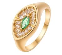 QIAMNI Anillo precioso en forma de corazón: engastado con circonitas, adecuado para varios estilos, un regalo para mujeres