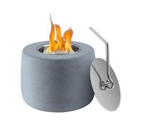 QIAMO Hoguera de Mesa de hormigón, Chimenea portátil de bioetanol con 2 Tazas de combustión, Quemador de bioetanol sin Humo para Uso en Interiores y Exteriores (Gris Oscuro)