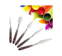 Qian 5pcs Oil Painting Spatula Set Palette Knife Kit Stainless Steel Color Mixing Scraper Art Tools