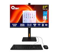 QIAN All IN One Helios 27, Intel Core i5-1135G7, Iris Xe Graphics, 27" Full HD 1920 x 1080 Panel IPS 16GB DDR4, 512GB SSD, Web CAM, BOCINAS, Wi-Fi 6 Bluetooth 5 Win11, Mouse y Teclado. QZI-275T15-MK