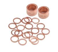 Qian Grove 10/50 Uds junta de Arandela de cobre sólido sello de anillo plano tapón de sumidero accesorios de sellado de aceite arandelas accesorios de Hardware de sujeción(M18x 24x 1.5,10Pcs)