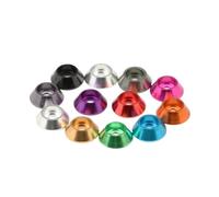 Qian Grove 10-50 unids/lote arandela de cabeza de tapa m2 m2.5 M3 M4 M5 M6 M8 arandela de junta de cono de aleación colorida(M2.5 50pcs,naranja)