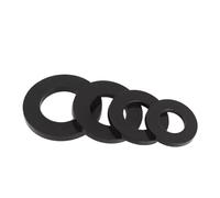 Qian Grove M2 M2.5 M3 M4 Arandela plana de nailon de plástico negro, espaciadores de aislamiento de plástico, juntas planas de arandelas de nailon de 0,5/0,8/1/2mm(M2.5x5x0.5-50pcs)