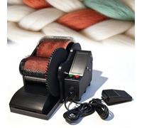 QianCruxtacy Cardadora Eléctrica De Lana con Tambor Ancho Y Potencia De 50w, Peinado Suave a 56 RPM, Velocidad Regulable, Incluye Cepillo Y Punzón, Mezcla Colores Y Fibras (Lana, Seda, Sintéticas)