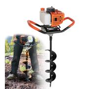 QianCruxtacy Motobarrarena Gasolina 198cc 2 Tiempos 5200W,Depósito de Combustible de Gran Capacidad 1.2L,Profundidad 80cm,Dos Manijas,Ideal para Vallas,Jardinería,Paisajismo y Plantación Forestal 12