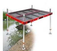 QianCruxtacy Plataforma de Pesca Plegable Portátil con Estructura Abierta, Fabricada en Titanio-Magnesio-Aluminio y Acero Inoxidable, Patas Regulables en 6 Niveles (110cm/130cm/150cm) 110 * 100-1.1m