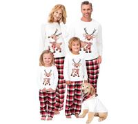 Qianderer Conjunto de pijamas familiares de Navidad a juego, pijamas de Navidad, conjuntos de ropa de dormir, ropa de estar por casa, pijamas de vacaciones para parejas, ropa de dormir y de noche, S