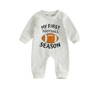 Qianderer Mameluco de fútbol para bebés y niñas con diseño divertido de papá, Gray My First Football Season, 0-3 meses