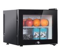 Qiang Frigorífico Vertical Compacto con Puerta Cristal Y Cerradura Minicongelador Sobremesa Una Puerta Y Acero Inoxidable, 28db, Rango Control Temperatura 10-15°c; Dormitorios Y Apartamentos 20L