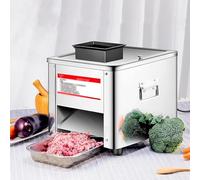 Qiang Máquina Cortadora De Carne Escritorio Comercial,Cortadora Fiambre Eléctrica 200Kg/H 850W,Cortadora De Alimentos De Restaurante De Acero Inoxidable,para Rebanadas,Tiras Y Cubos,2.5-20mm