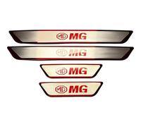 QIANGFAFA 4 Piezas Protector Umbral Puerta Coche para MG3 MG4 EV MG5 MG6 HS Marvel R ZS, Cubierta de Placa de Escalón Pegatinas de Protección de Umbral Bienvenida Pedal,Red