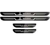 QIANGFAFA 4 Piezas Protector Umbral Puerta Coche para Mitsubishi L200 Ⅴ Club Cab 2015-2023, Cubierta de Placa de Escalón Pegatinas de Protección de Umbral Bienvenida Pedal