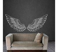QIANGTOU Alas de Ángel calcomanía de Pared calcomanías de Vinilo calcomanías pájaro Dios alas Grandes decoración del hogar Arte Mural Dormitorio Dormitorio guardería Sal 131x54cm