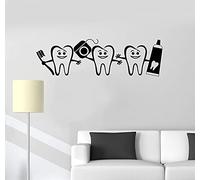 QIANGTOU Aplique de Pared de Vinilo Dientes sanos baño Cuidado Dental Dentista Adhesivo Decorativo Mural 71x21cm