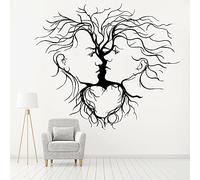 QIANGTOU Calcomanías de Vinilo para Pared, Pareja Amorosa, árbol Abstracto, decoración romántica para Dormitorio, Armario, cabecera, Pegatinas de Pared Autoadhesivas 86x75cm