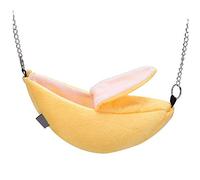 qiangXINGYai 1 hamaca colgante para hámster, diseño de plátano, jaula de algodón para animales pequeños, nido de dormir adecuado para cama de mascotas pequeñas, juguetes de hámster pequeño, columpio