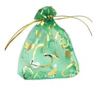 QIANHAILIZZ 100 bolsas de regalo de organza con diseño de corazón de flores de 3.5 x 4.7 pulgadas, bolsas de regalo para caramelos, bolsas de regalo de boda con cordón, bolsas de regalo de boda X92