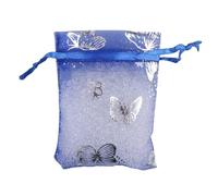 QIANHAILIZZ Paquete de 100 bolsas de regalo de organza de mariposa de 2.8 x 3.5 pulgadas, bolsa de regalo para caramelos, bolsas de regalo de boda con cordón, H97 (azul real)
