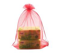 QIANHAILIZZ Paquete de 50 bolsas de organza con cordón de 12 x 16 pulgadas para regalo de joyería, bolsas de protección para plantas, D5B (A-RED)