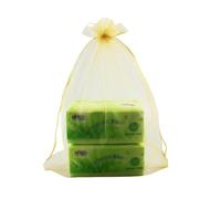 QIANHAILIZZ Paquete de 50 bolsas de organza con cordón de 12 x 16 pulgadas para regalo de joyería, bolsas de protección para plantas, D5B (A-dorado)