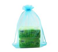 QIANHAILIZZ Paquete de 50 bolsas de organza con cordón de 12 x 16 pulgadas para regalo de joyería, bolsas de protección para plantas, D5B (A-TURQUESA)