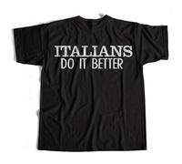 QIANHANTANG As Worn by Ma Italians Do It Better 80'S Pop Inspired Unisex 100% Cotton Short-Sleeve T-Shirts Black M
