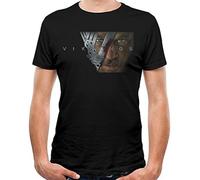 QIANHANTANG Awesome Face Viking Ragnar Lothbrok Unisex 100% Cotton Short-Sleeve T-Shirts Black XXXL